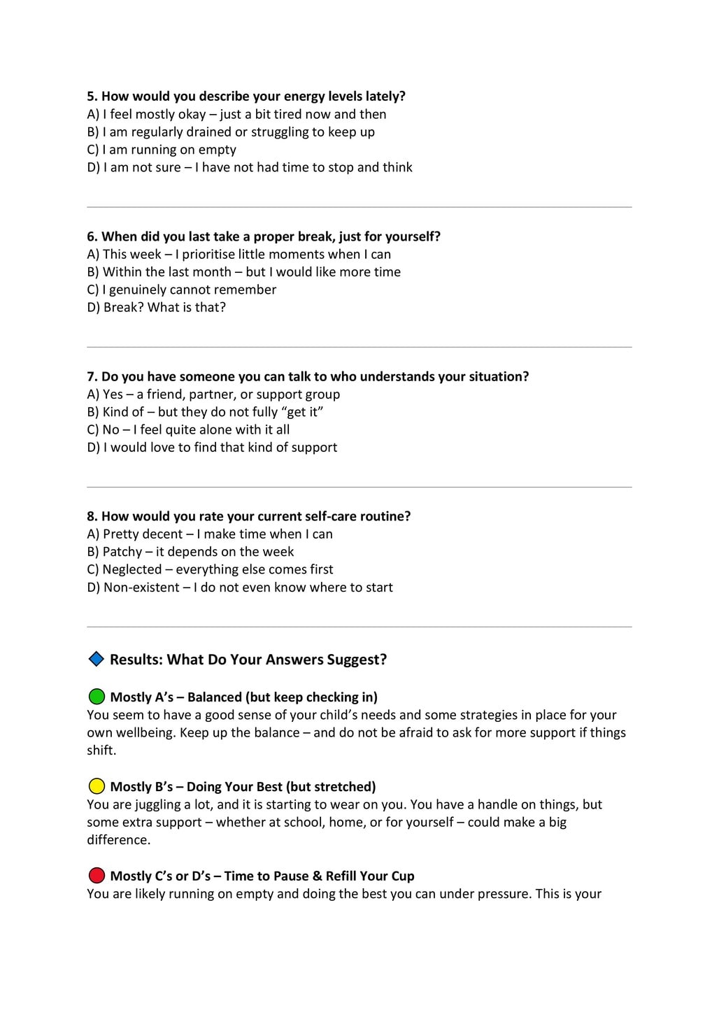 Check-In Quiz For Parents Page 2