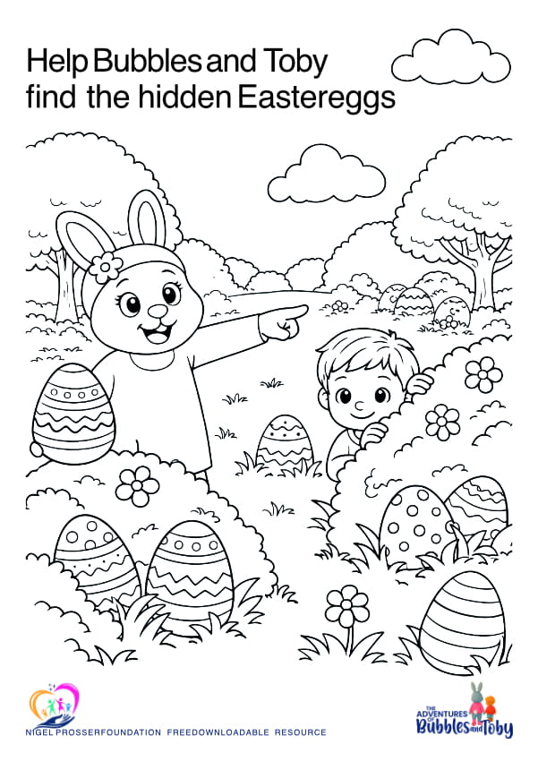 Help Bubbles and Toby Find The Eastereggs
