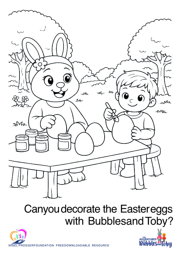 Can you decorate the Easter Eggs with bubbles and toby?