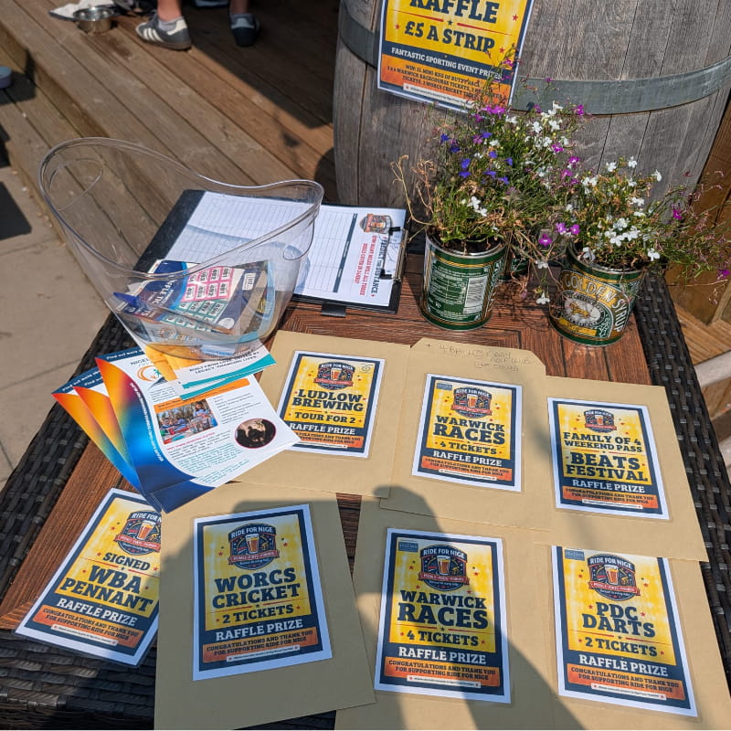 Ride for nige raffle